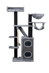 RHR Quality Praskalnik Cat Penthouse Blackline Light Grey CROWN