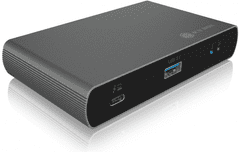 IcyBox IB-HUB801-TB4 priklopna postaja, Thunderbolt 4, USB-C, črna