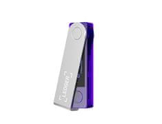 Ledger Nano X denarnica za kriptovalute, Bluetooth, USB-C, prozorno vijolična