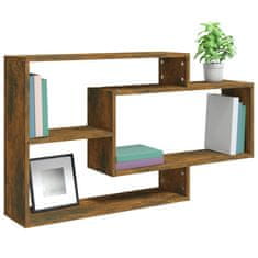 Vidaxl Stenska polica dimljeni hrast 104x20x58,5 cm konstruiran les