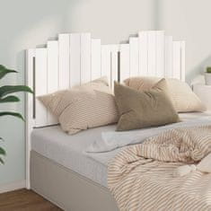Vidaxl Posteljno vzglavje belo 156x4x110 cm trdna borovina