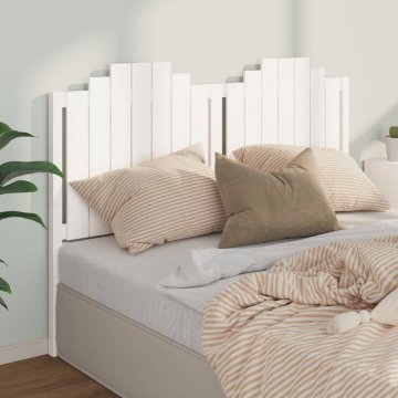 Vidaxl Posteljno vzglavje belo 156x4x110 cm trdna borovina