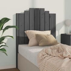 Vidaxl Posteljno vzglavje sivo 81x4x110 cm trdna borovina