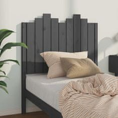 Vidaxl Posteljno vzglavje sivo 96x4x110 cm trdna borovina