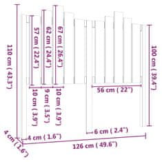 Vidaxl Posteljno vzglavje 126x4x110 cm trdna borovina