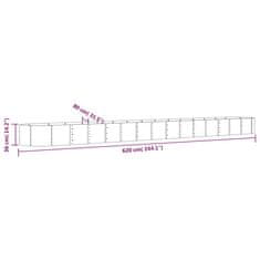 Vidaxl Visoka greda iz cinkanega jekla 620x80x36 cm srebrna