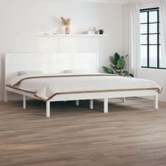Vidaxl Posteljni okvir bel iz trdnega lesa 180x200 cm 6FT