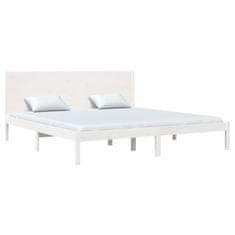 Vidaxl Posteljni okvir bel iz trdnega lesa 180x200 cm 6FT