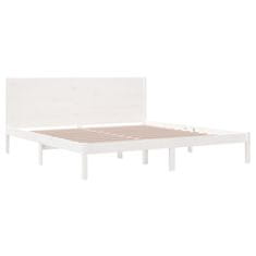 Vidaxl Posteljni okvir bel iz trdnega lesa 180x200 cm 6FT