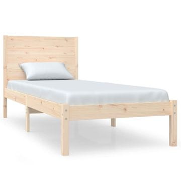Vidaxl Posteljni okvir brez vzmetnice 90x200 cm trdna borovina