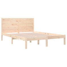 Vidaxl Posteljni okvir iz trdnega lesa 135x190 cm 4FT6