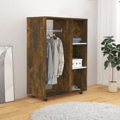 Vidaxl Garderobna omara dimljeni hrast 80x40x110 cm konstruiran les