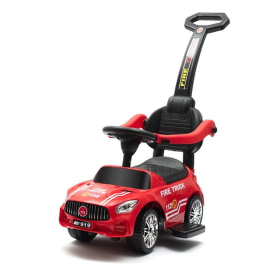 Baby Mix Otroško gasilski avtomobil z zvokom in vodilno palico, rdeče barve