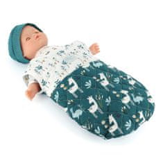 Petitcollin Zeleno-bela spalna vreča (za lutko 36-40 cm)