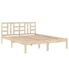 Vidaxl Posteljni okvir iz trdnega lesa 140x190 cm