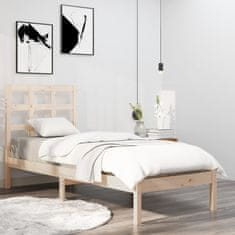 Vidaxl Posteljni okvir iz trdnega lesa 90x200 cm