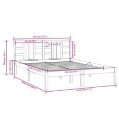 Vidaxl Posteljni okvir iz trdnega lesa 140x200 cm