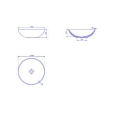 CeraStyle Umivalnik ZERO fi46 cm, bela sijaj