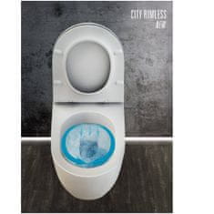 CeraStyle SET CITY: podometni splakovalnik + aktivirna tipka + wc školjka City rimless z desko
