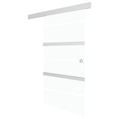 Vidaxl Drsna vrata ESG steklo in aluminij 102,5x205 cm srebrna