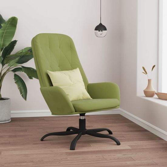 Greatstore Fotelj, svetlo zelene barve, oblazinjen z žametom