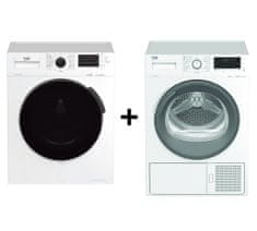 Beko WUE8622XCW pralni stroj + Beko sušilni stroj DF7414SX