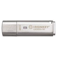 Kingston Ironkey Locker+ 50 USB ključ, 64 GB, 3.2 Gen1, 256bit enkripcija, kovinski
