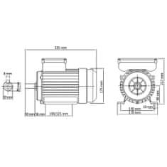 Vidaxl Enofazni elektromotor aluminijast 1,5kW/2 kM 2800 vrt/min