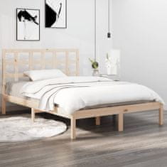 Vidaxl Posteljni okvir iz trdnega lesa 120x190 cm 4FT