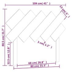 Vidaxl Posteljno vzglavje 104x3x80,5 cm trdna borovina
