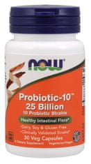 NOW Foods Probiotic-10, probiotiki, 25 milijard CFU, 10 sevov, 30 zeliščnih kapsul