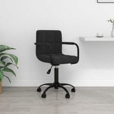 Greatstore Vrtljiv pisarniški stol črn žamet