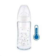 Nuk FC steklena otroška steklenička z uravnavanjem temperature 240 ml bela