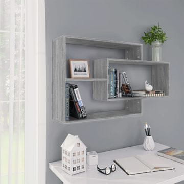 Vidaxl vidaXL Stenska polica siva sonoma hrast 104x20x58,5 cm