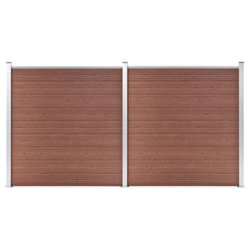 Vidaxl Vrtna ograja WPC 353x186 cm rjava