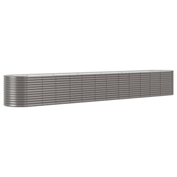 Vidaxl Visoka greda iz prašno premazanega jekla 512x80x68 cm siva