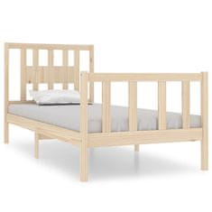 Vidaxl Posteljni okvir iz trdnega lesa 90x190 cm 3FT