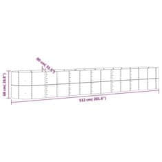 Vidaxl Visoka greda iz prašno premazanega jekla 512x80x68 cm siva