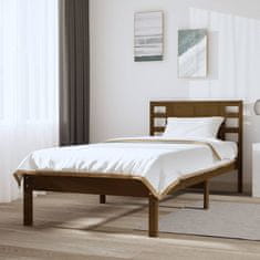 Greatstore Okvir za posteljo, medeno rjava, masivni borov les, 100 x 200 cm