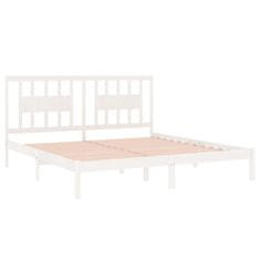 Vidaxl Posteljni okvir bel iz trdnega lesa 180x200 cm 6FT