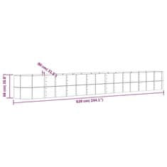 Vidaxl Visoka greda iz prašno premazanega jekla 620x80x68 cm siva