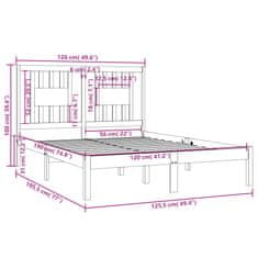Vidaxl Posteljni okvir iz trdnega lesa 120x190 cm 4FT