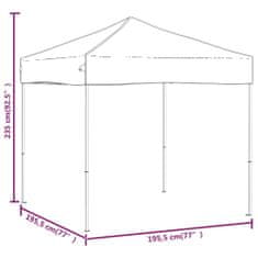 Greatstore Zložljiv šotor za zabavo, taupe, 2x2 m