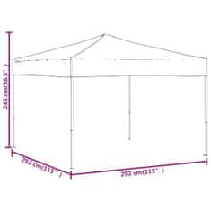 Greatstore Zložljiv šotor za zabavo, antracit, 3x3 m