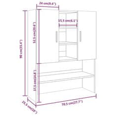 Greatstore Omara za pralni stroj dimljeni hrast 70,5x25,5x90 cm