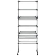 Vidaxl 3-nadstropno stojalo za perilo s kolesi srebrno 60x70x129 cm