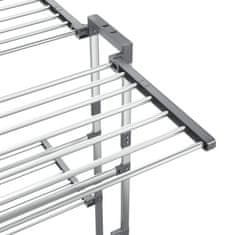 Vidaxl 2-nadstropno stojalo za perilo s kolesi srebrno 60x70x106 cm