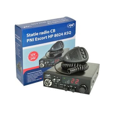 PNI CB postaja HP 8024 Escort,z nastavljivim ASQ in 12V / 24V napajanjem