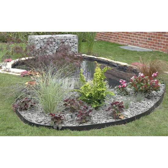 Vidaxl Naravni vrtni robovi, 19 cm x 15 m, 7 mm, črni
