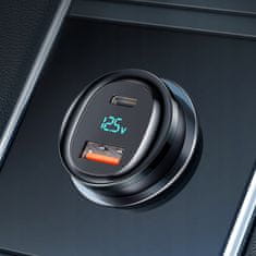 Mcdodo MCDODO MOČAN HITER AVTO POLNILEC METER 2X USB USB-C 95W VODIL